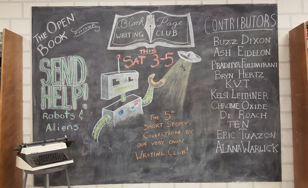 Send Help, book signing sign